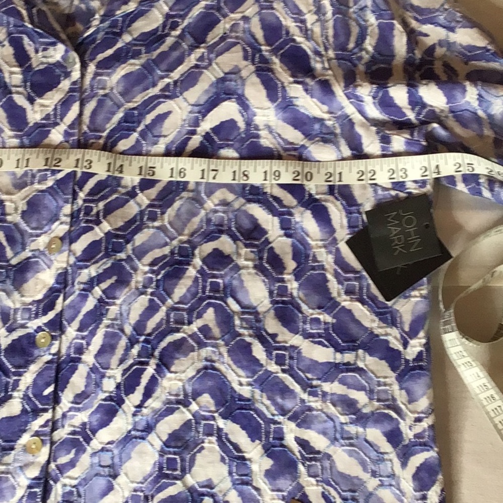 John Mark Blue and White Button Down Jacket. NWT - Picture 11 of 12